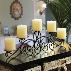 Iron Table Tealight Candle Holder Decor (5 Pillar)