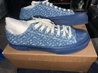 Burberry Monogram Pattern Low Top Denim Blue