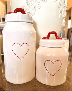 Rae Dunn Valentine Heart Canisters