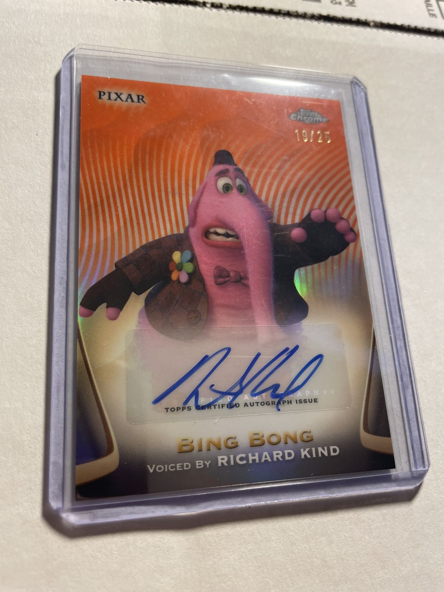その他 2025 Topps Disney chrome Bing Bong Auto 2025 Topps Chrome Disney Bing Bong Orange Autograph Inside Out