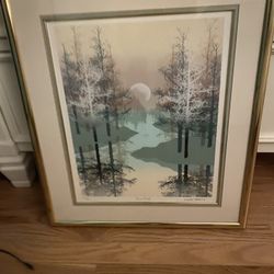 Picture With Brass Frame 