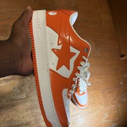 Men’s Bapesta Orange and White