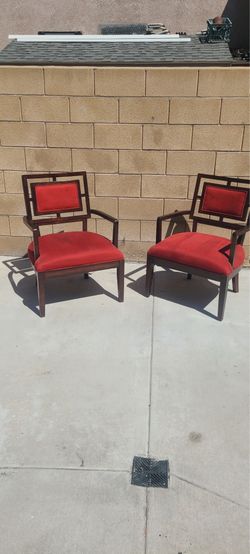 Wood and Red chairs