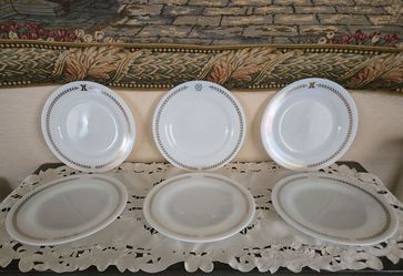 6 Vintage Pyrex Tableware by Corning Dinner Plates