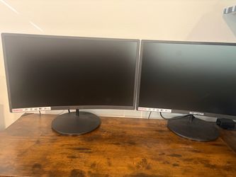 Pair of Sceptre 24” Curved Monitors
