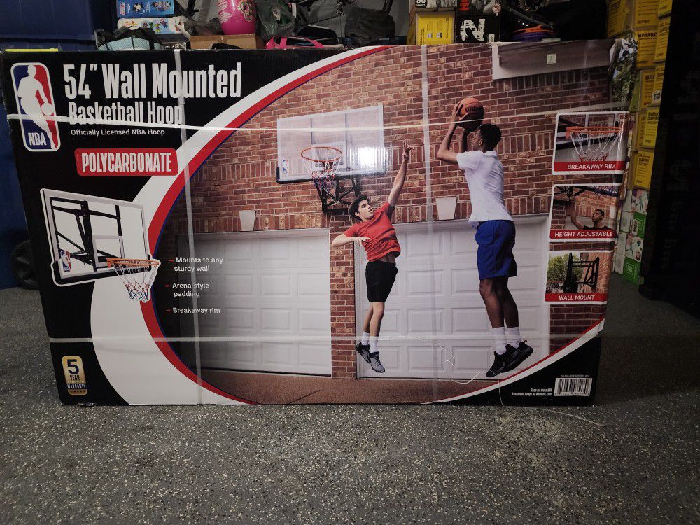 Dropped Price NBA Official 54" Wall Mounted Basketball Hoop With Polycarbonate