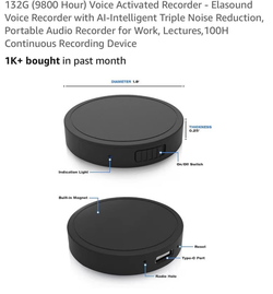 Elasound Voice-Activated Recorder — New, Never Used