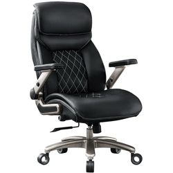 (Brand new) VizysxlCorp Big And Tall Office Chair | With 5D Flip Arms, PU Leather Executive Chair, Managerial Home Desk Chair, Heavy Duty High Back Of