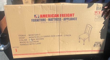 Monticello Dining Side Chair 2-Pack Dark Brown W extension oval sturdy table new in box
