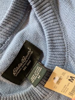 Vintage New Men's Eddie Bauer Crew Sweater M Medium 100% Cotton Nwt New With Tags