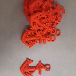 Sew On Applique, Anchor And Rope, Orange.