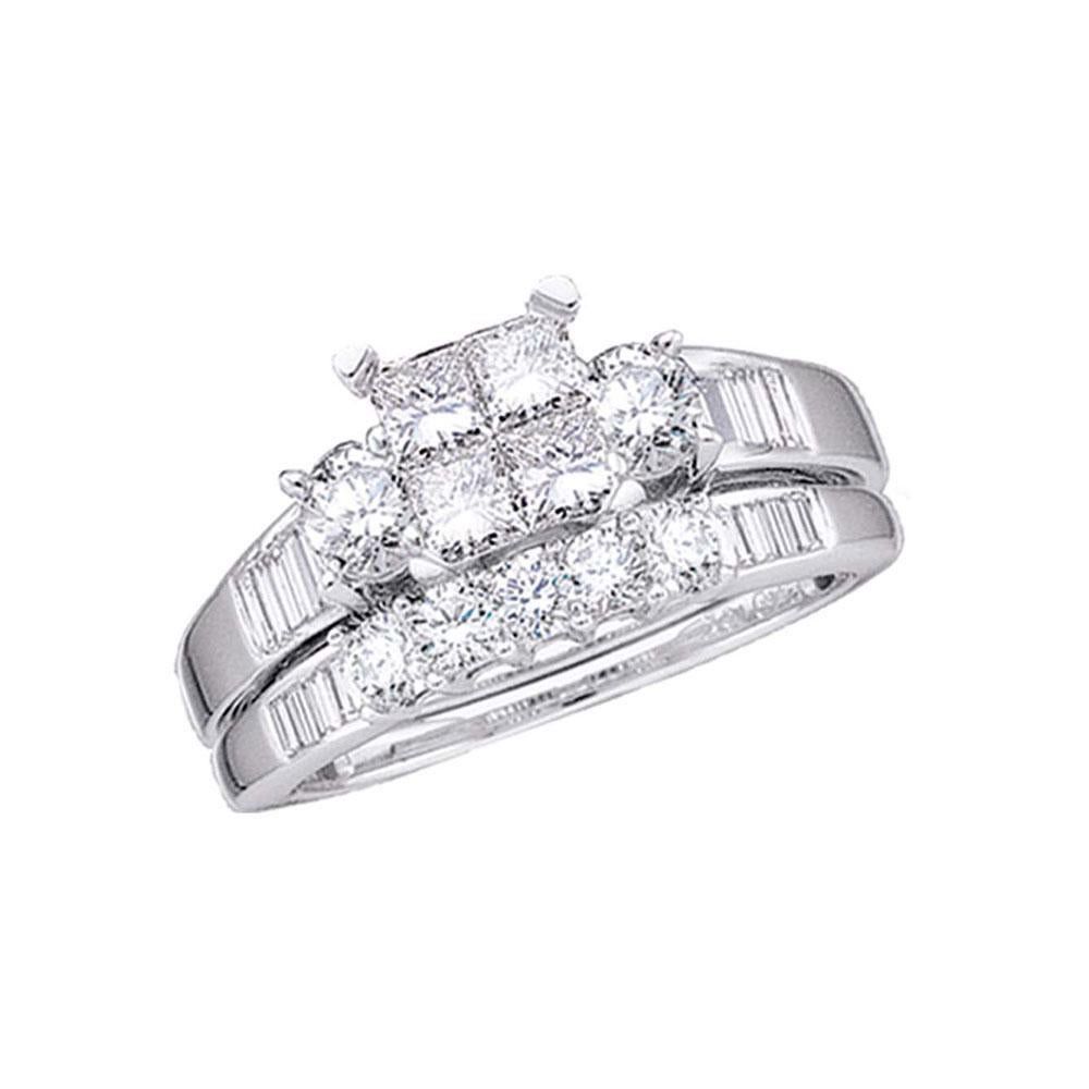 1.0 CTW Diamond Wedding Engagement Ring Set 10K Gold