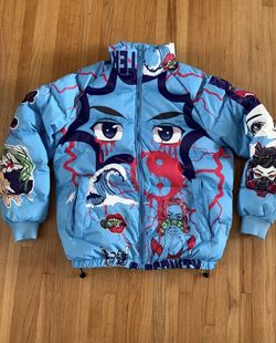 Men's ETERNITY EYES PUFFER COAT VOLT Size MEDIUM