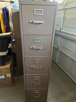 5 Drawer File Cabinets Light Brown 15” W x 26.5” D x 60” H