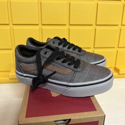 Vans Ward Kids Black Grey  Shoes Sneaker Athletic Skater Casual NEW...
