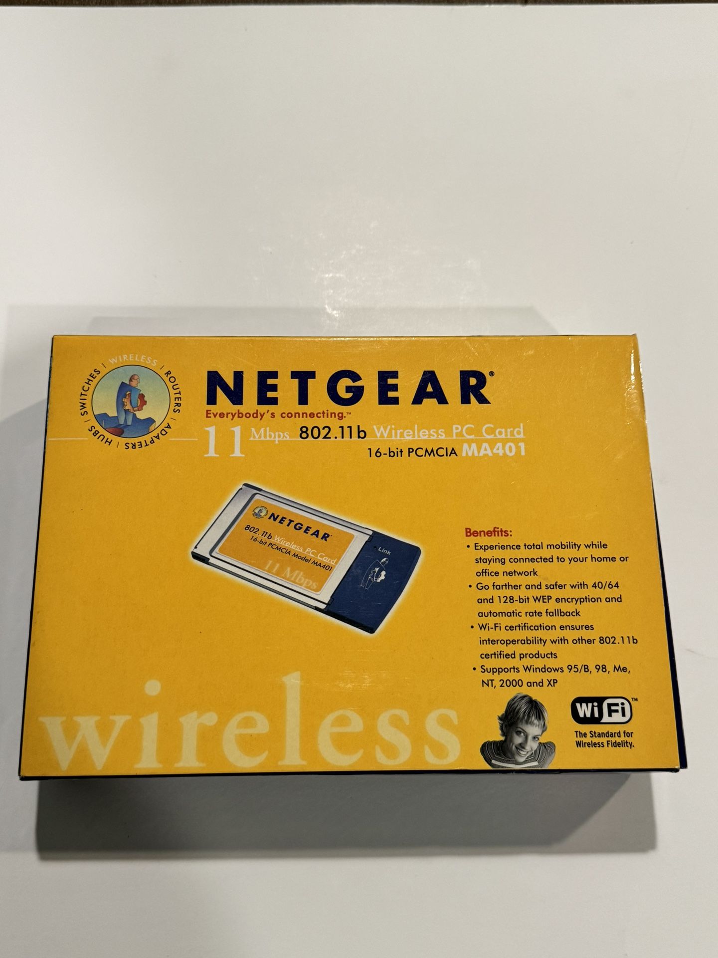 Netgear MA401 802.11b 11 Mbps Wireless PCMCIA to PCI Adapter Brand New!