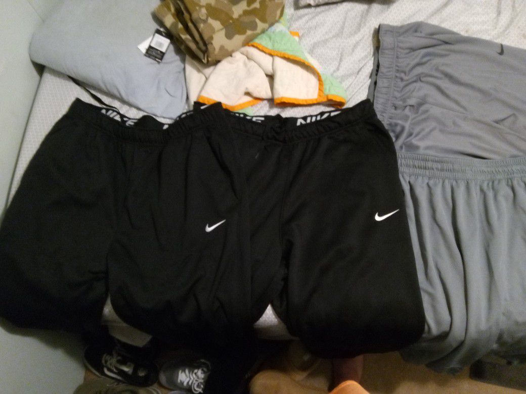 2 Black Nike Sweats, Grey Nike Shorts, Grey Nike Sweats