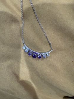 Hespera Silver tone Fine Jewelry Amethyst Bar Necklace