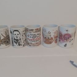 Halloween Mugs Set Of 5 $10