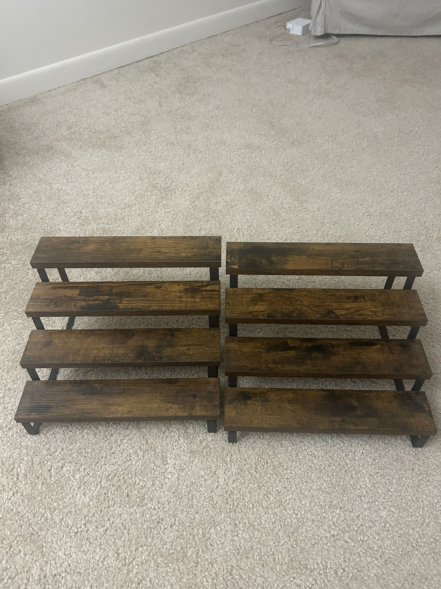 Wooden Display Riser Stand 4 Tier 2 Pack