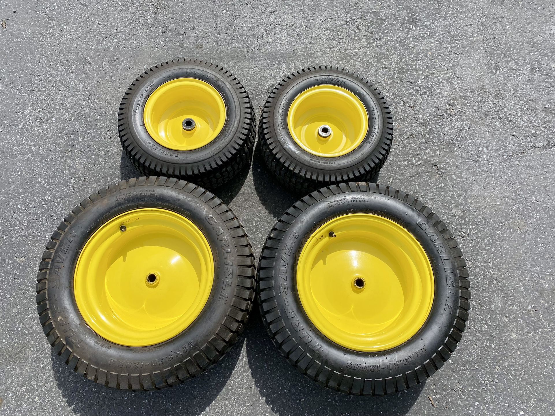 John Deere OEM Lawn Tractor Tire snd Rim Complete Set
