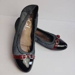 AGL Attilio Giusti Leombruni Monika Ballet Flat Black White Houndstooth 38 (8)