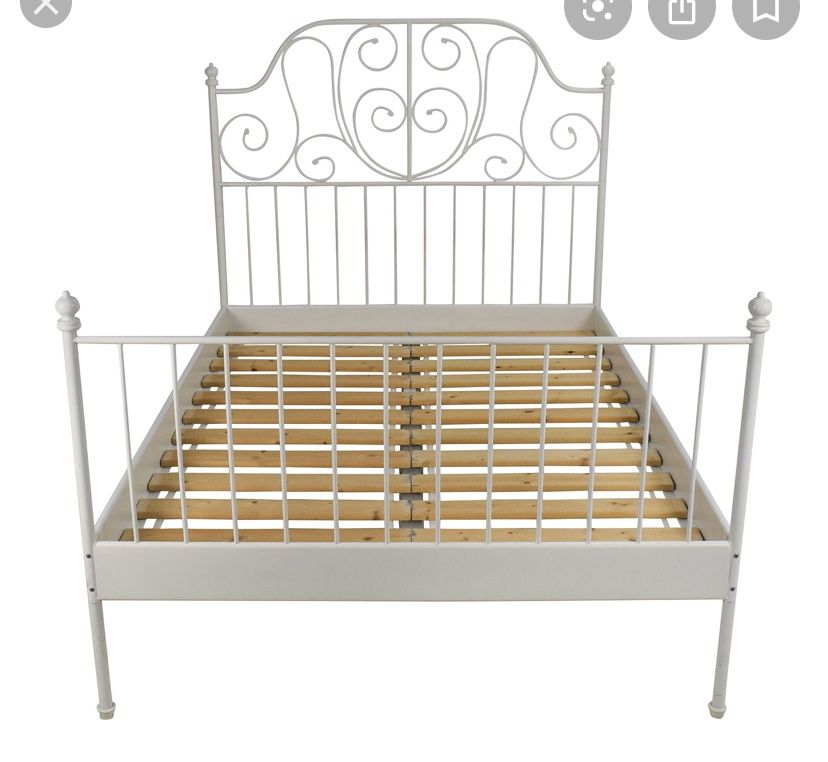 Ikea metal queen size bed with mattress