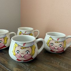 Vintage 1998 Houston Harvest Gift Campbell Soup Kid Mugs_Set of 4_16oz