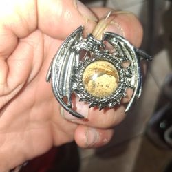 Dragon Pendant With Stone In The Middle