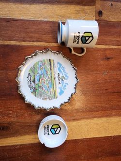 World's Fair Expo 1974 Spokane Display Plate, Ashtray, And Cup