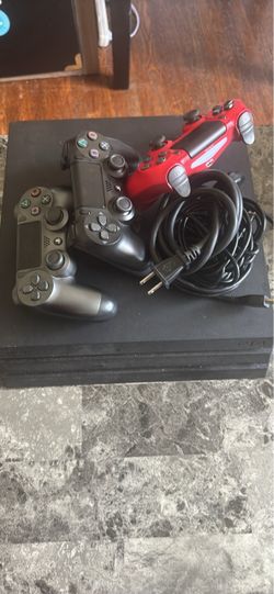 Sony PS4 Pro Console with Three Controllers