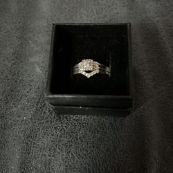 Diamond Wedding Ring /Band 14 kt White Gold
