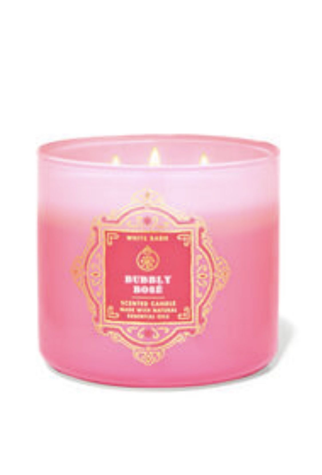Bath And Body Works 3 Wick Candle Bubbly Rose