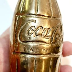 Vintage Solid Brass COCA COLA bottle Advertising  Piece