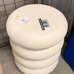 Irregular Liana Outdoor Patio Accent Table Ivory