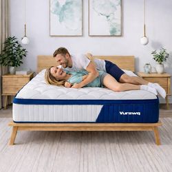 12 Inch Hybrid Full Mattress in a Box – Fiberglass-Free Soft Plush Bed with Gel Memory Foam & Pocket Springs