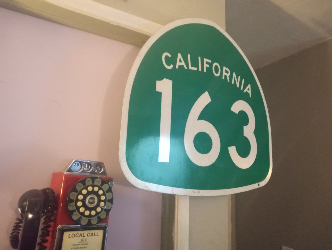  FREEWAY CALIFORNIA 163 SIGN Never Used Authentic 