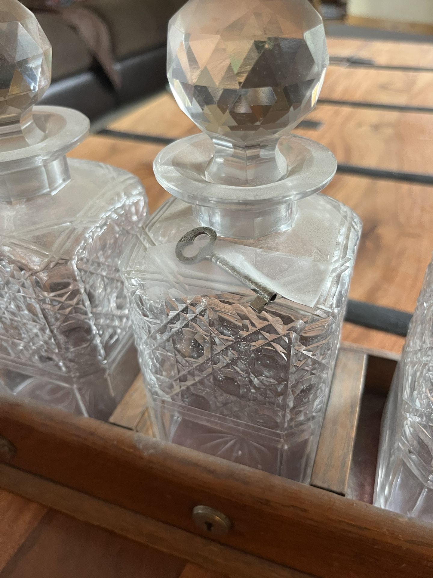 Antique Tantalus Liquor Set