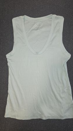 A New Day Light Green Ribbed V-Neck Tank Top - Size L NWT