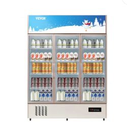 VEVOR Commercial Refrigerator,Display Fridge Upright Beverage Cooler, Glass Door with LED Light for Home, Store, Gym or Office, (35 cu.ft. Triple Swin