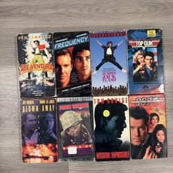 Vintage VHS Movie Lot – Top Gun, Mission Impossible, Ace Ventura, James Bond 