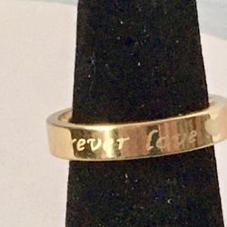 Gold Stainless Steel Ring, Size 7