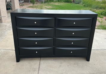 Large Black 8 Drawer Dresser