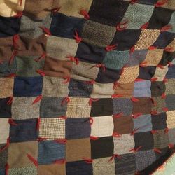Vintage Wool Suiting Patchwork Quilt