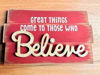 Christmas in July! Hallmark Inspirational Wooden “Believe” Sign