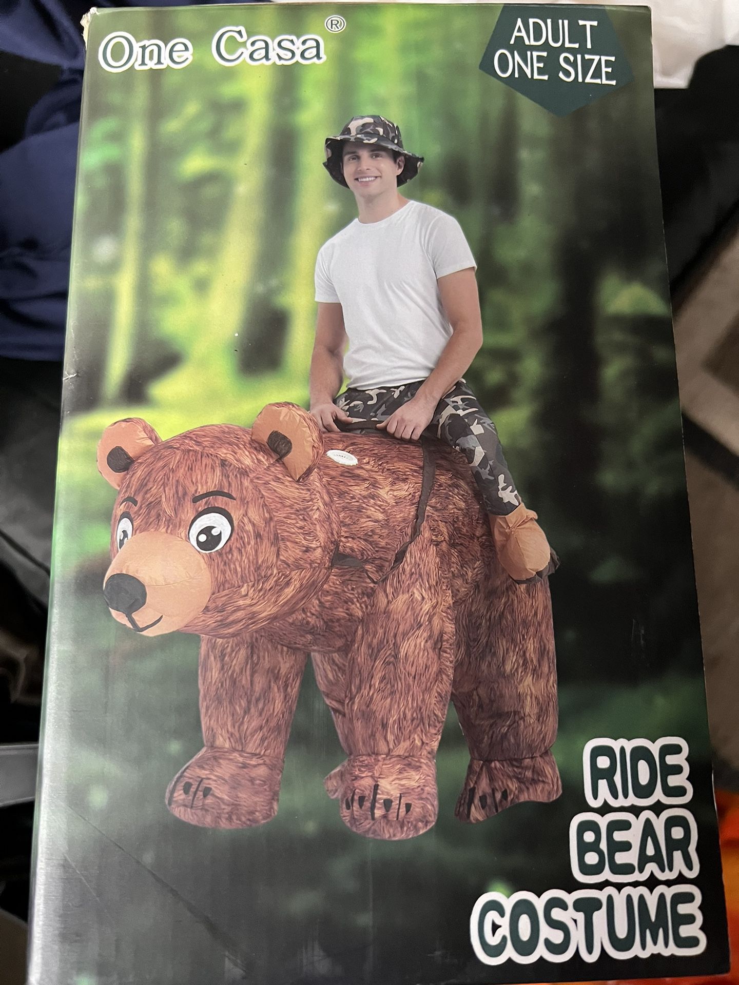 Man Riding Bear Costume- Adult One Size