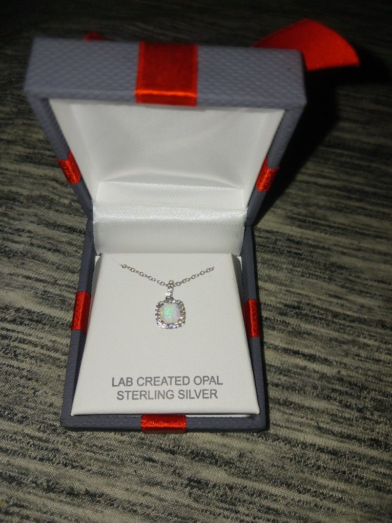 Opal Sterling Silver Necklace