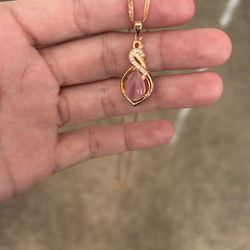 Sterling Silver- Rose Gold Plated Necklace 