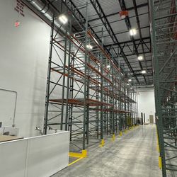 Used 96” Beams Teardrop pallet Racks  Pallet Racking Industrial Shelving 