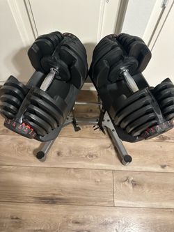 Adjustable Dumbbells (10-90lbs) with Stand